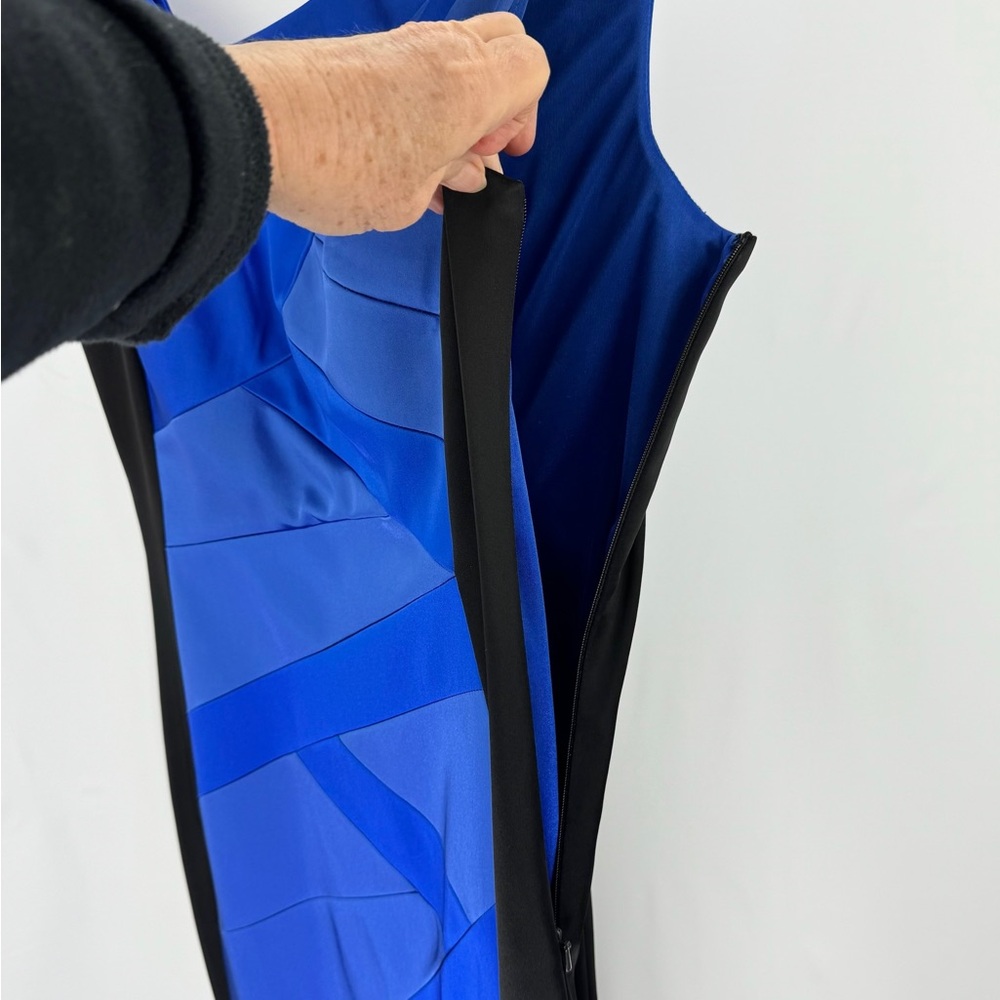 Split Shoulder Asymmetrical Colorblock Paneled Sh… - image 4